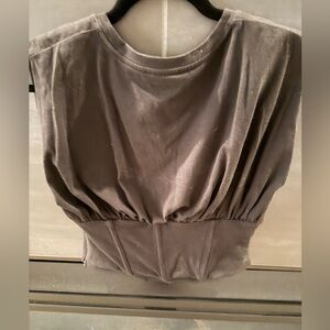 Good American Charcoal Blouse